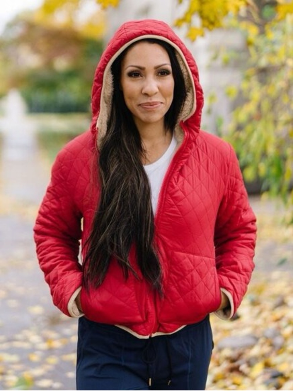 ZYIA Red Reversible Hooded Jacket, M